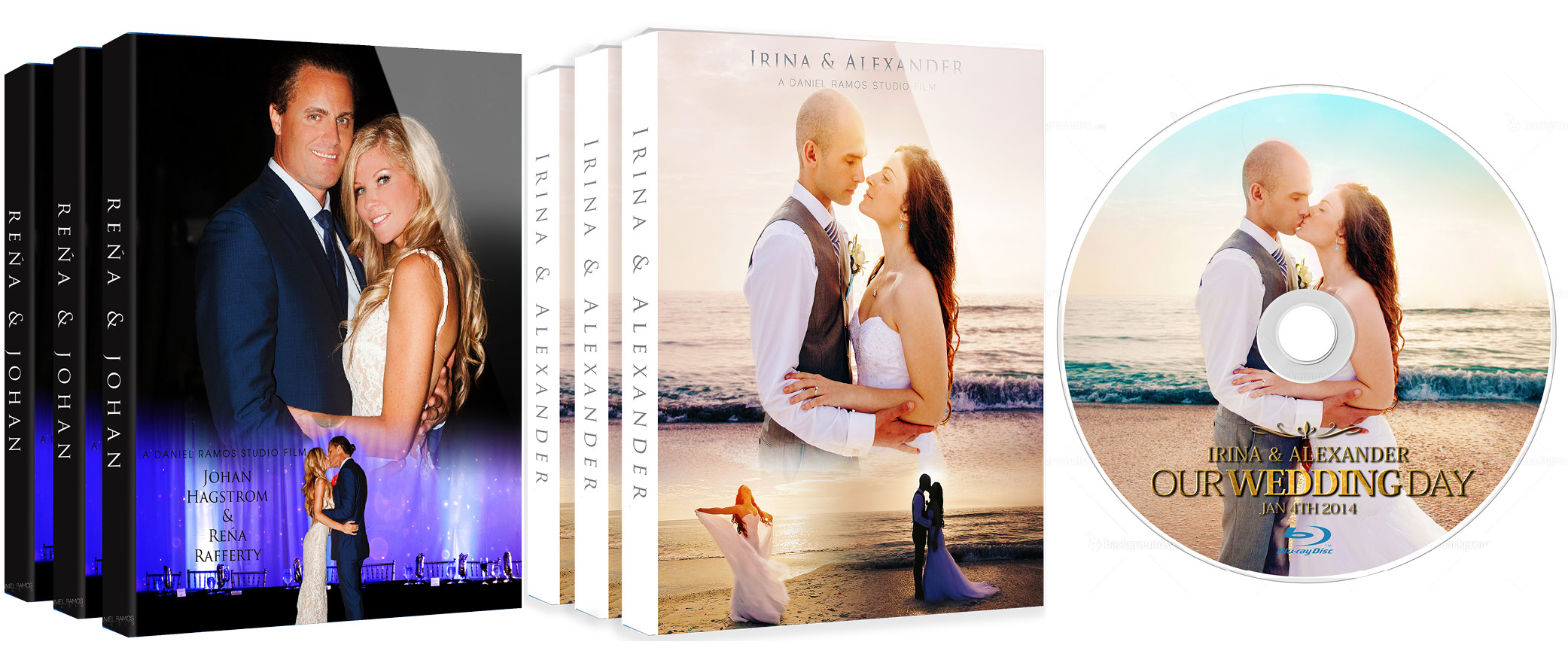Wedding Blu-ray discs with custom menus