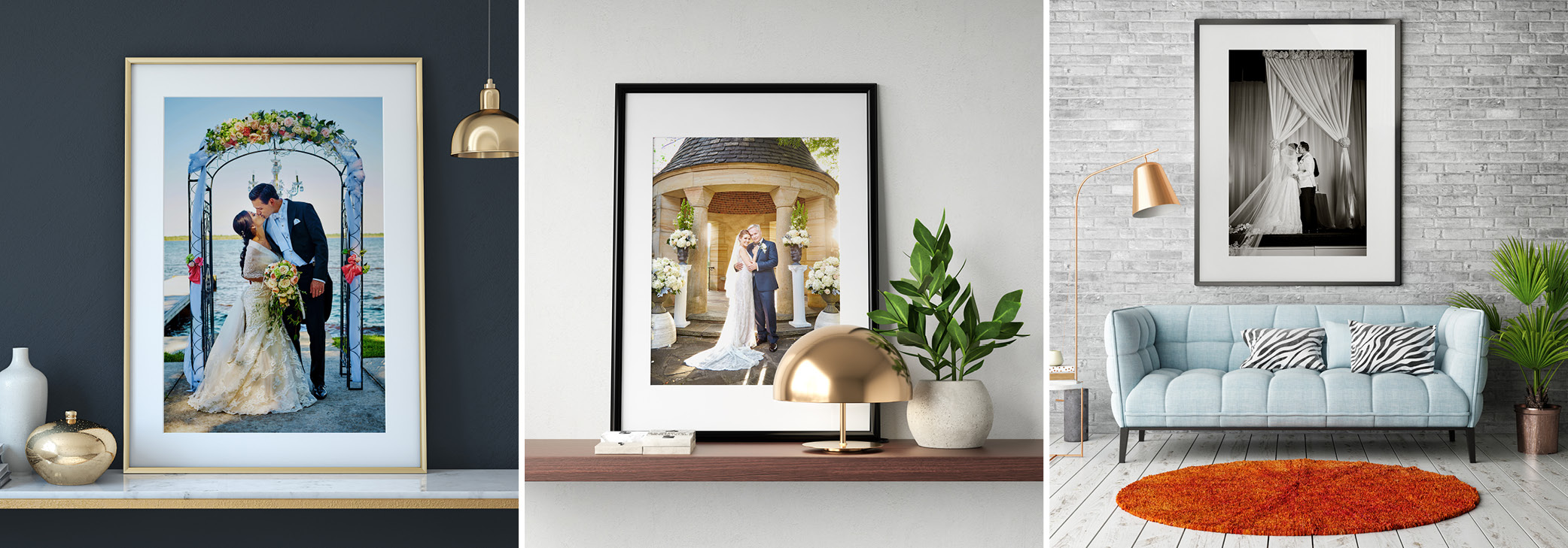 Framed fine-art wedding prints